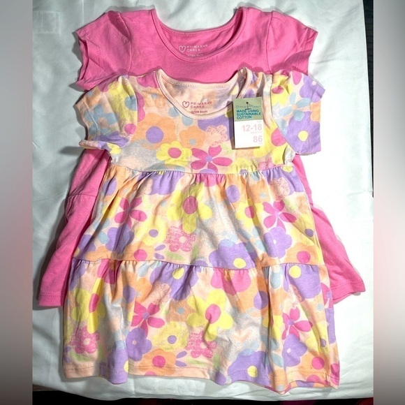 Primark Other - Primark Toddler Girls Dress 2 Pack Scoop Neck Short Sleeve Sundress Sz 12-18M